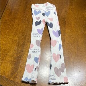 Zara Ribbed Pants with Heart Pattern